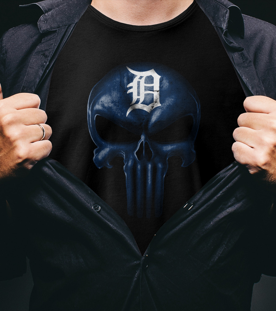 Detroit Tigers Skull T-Shirt