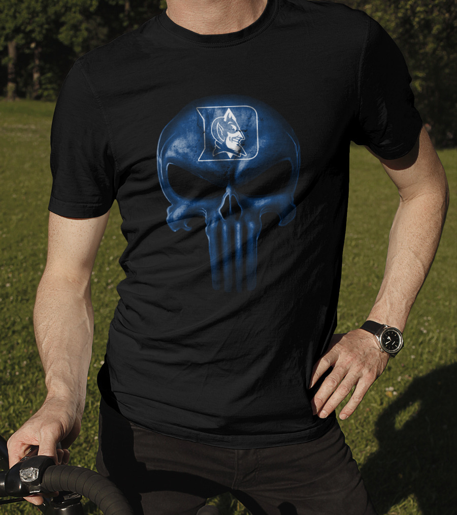 Duke Blue Devils Skull Punisher Style T-Shirt