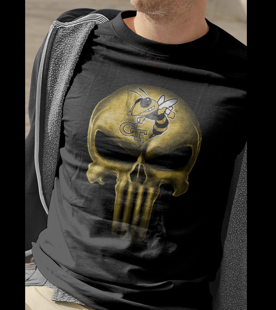 Georgia Tech Yellow Jackets Skull Gt T-Shirt