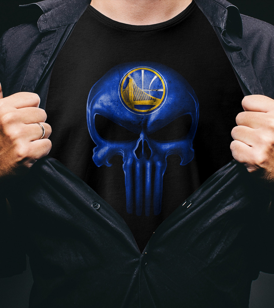 Golden State Warriors Blue Skull T-Shirt