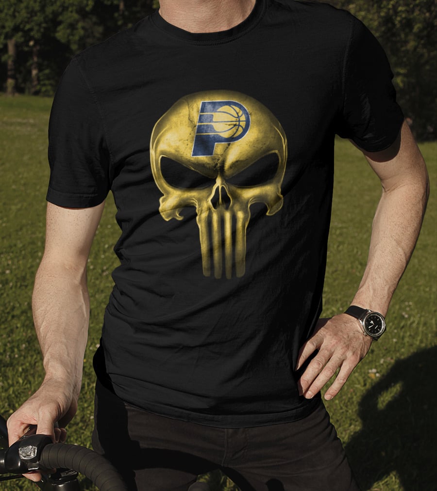 Indiana Pacers Skull Logo Basketball Fusion T-Shirt