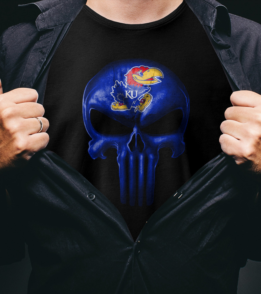 Kansas Jayhawks Skull Ku T-Shirt