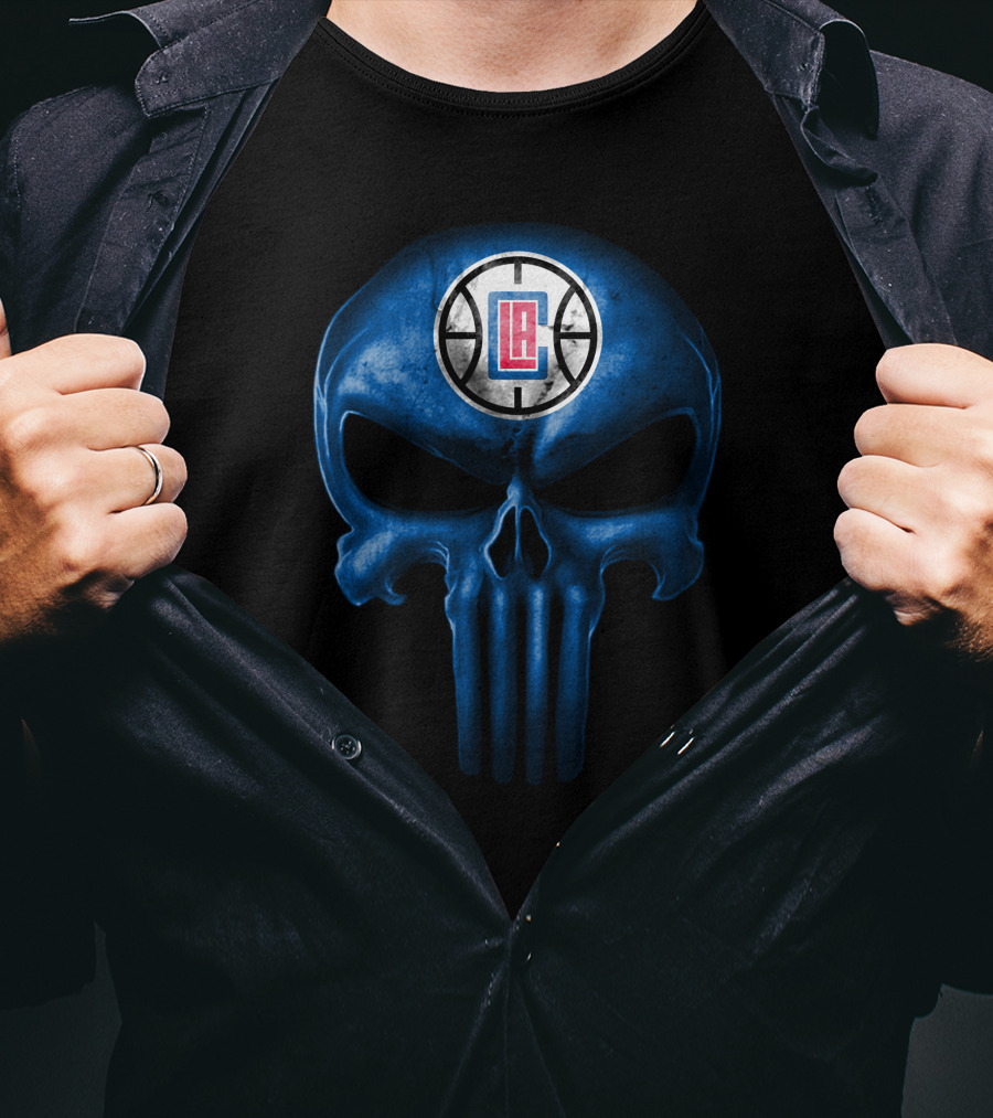 La Clippers Skull Punisher-Style T-Shirt