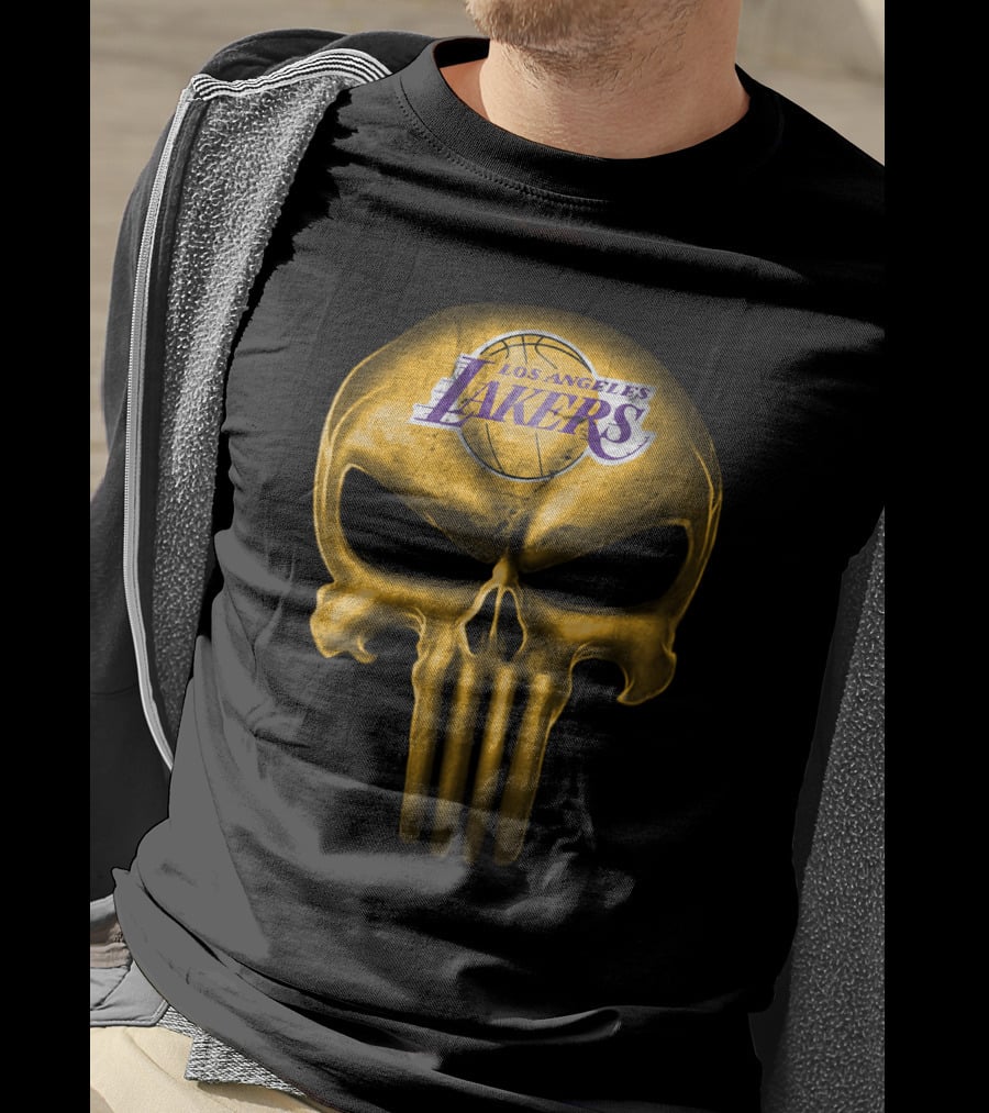 Los Angeles Lakers Skull Basketball T-Shirt