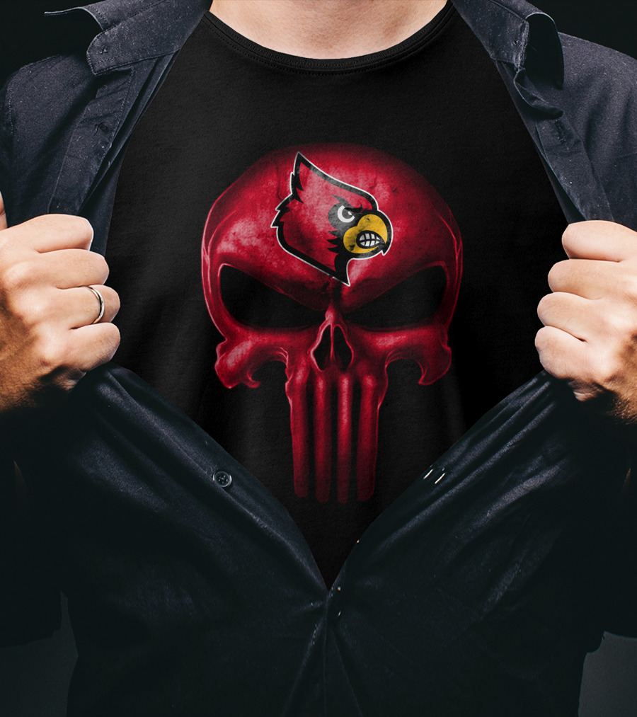 Louisville Cardinals Skull T-Shirt