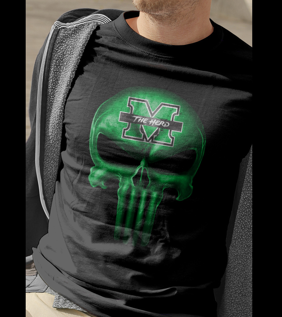 Marshall Thundering Herd Skull M The Herd T-Shirt