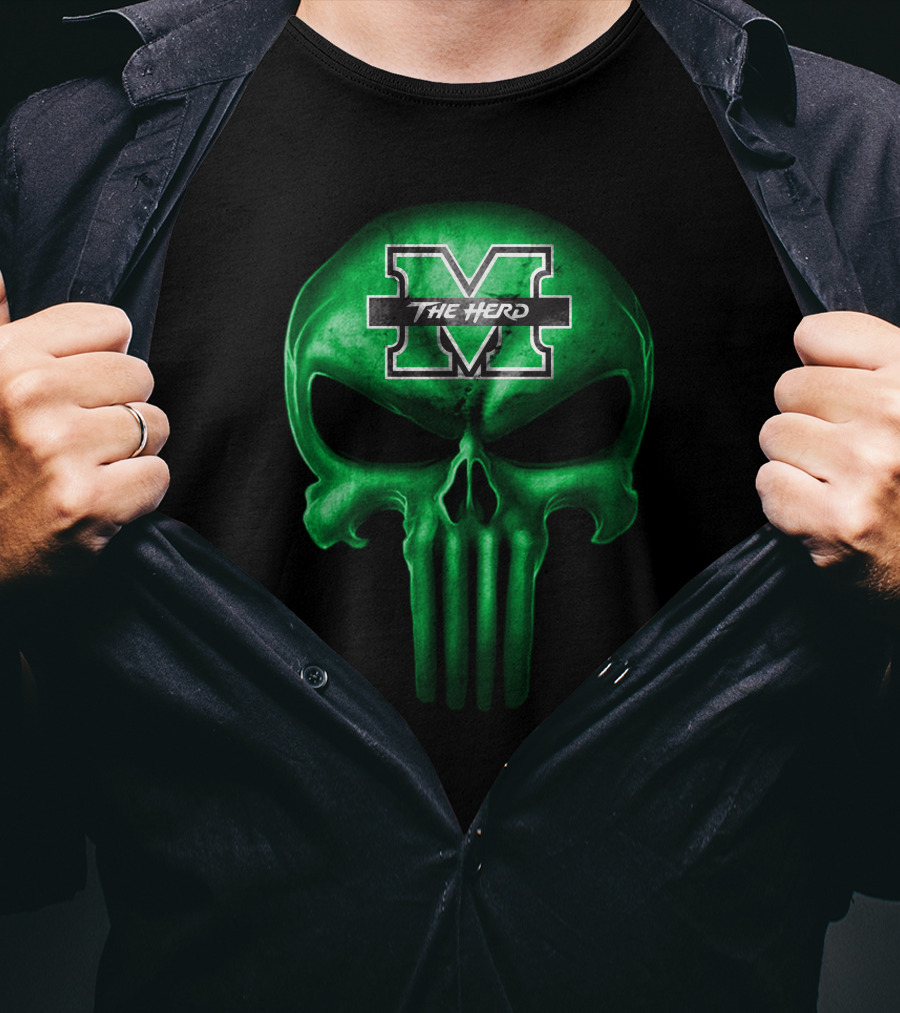 Marshall Thundering Herd Skull M The Herd T-Shirt