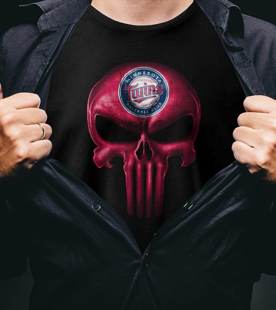 Minnesota Twins Baseball Club Skull T-Shirt