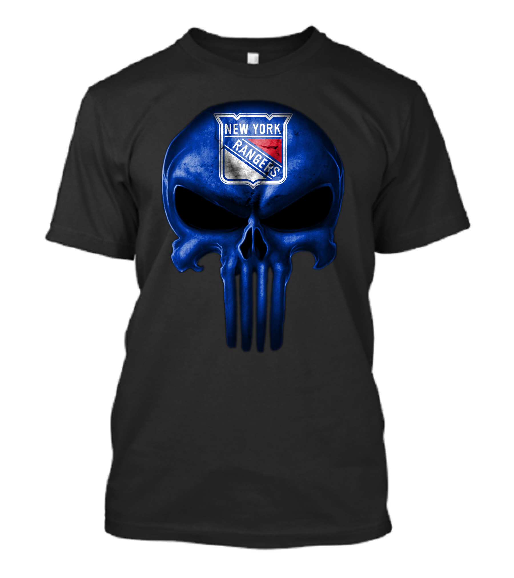 New York Rangers Skull Punisher Logo Fusion T-Shirt