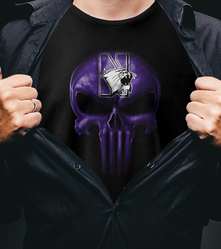 Northwestern Wildcats Skull Logo Purple T-Shirt