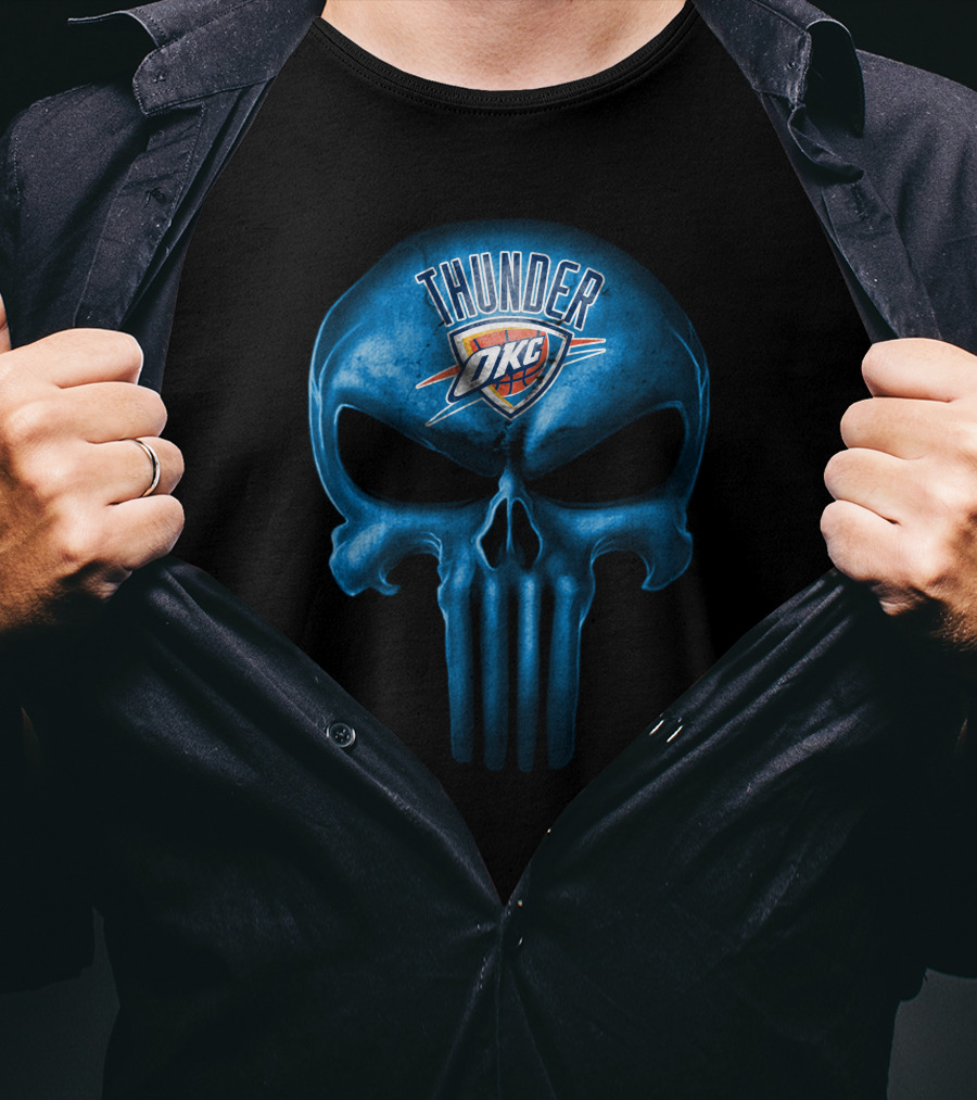 Oklahoma City Thunder Okc Skull Logo Thunder T-Shirt