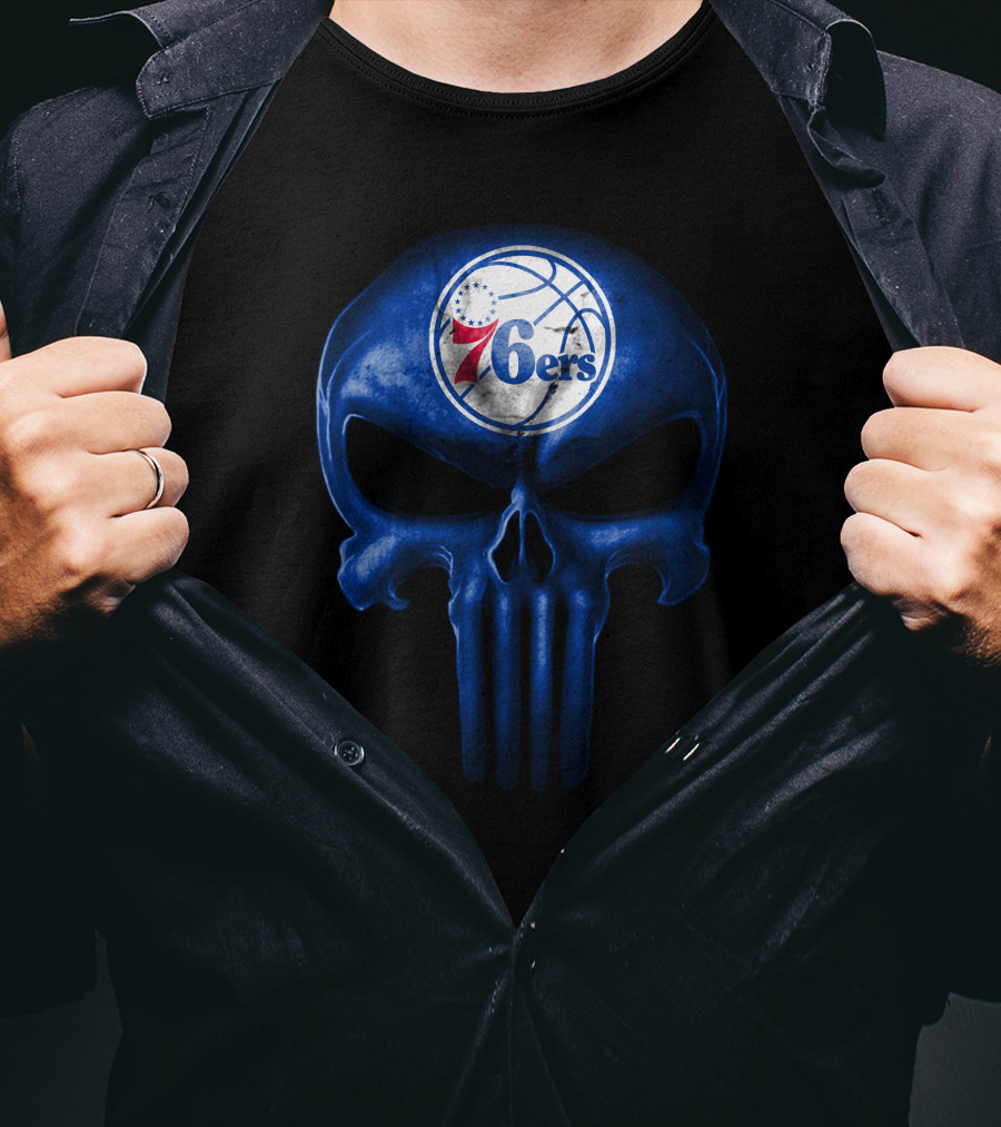 Philadelphia 76ers Punisher Skull T-Shirt