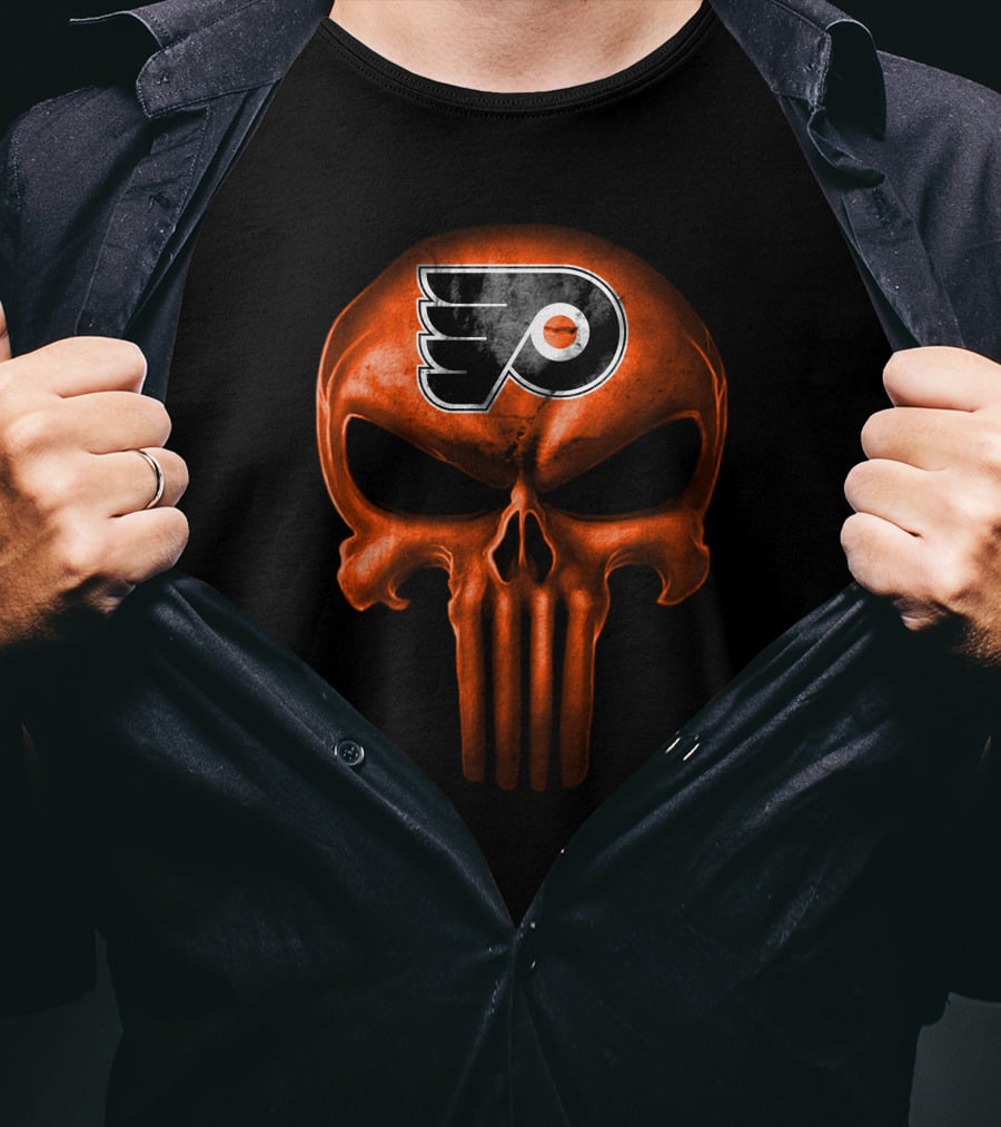 Philadelphia Flyers Skull Punisher T-Shirt