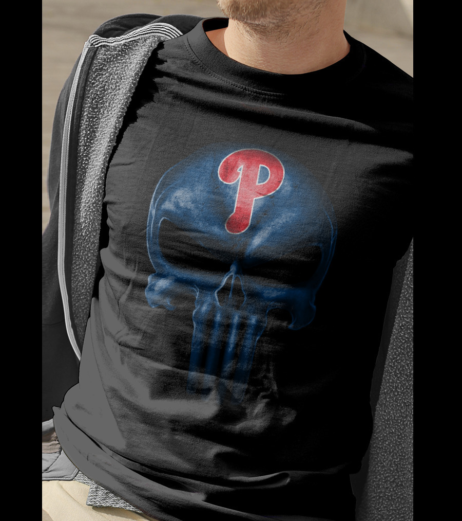 Philadelphia Phillies P Punisher Skull T-Shirt