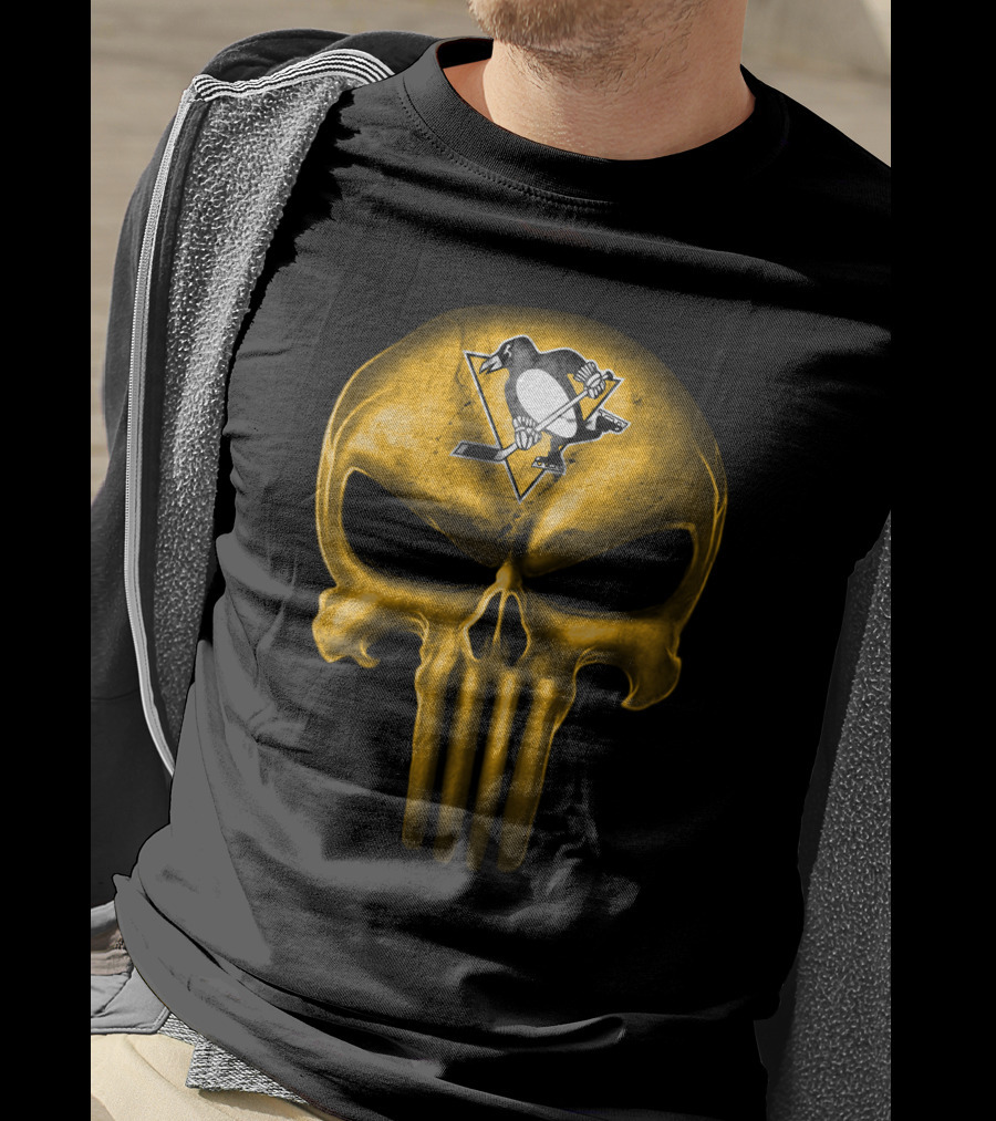 Pittsburgh Penguins Skull Punisher Mashup T-Shirt