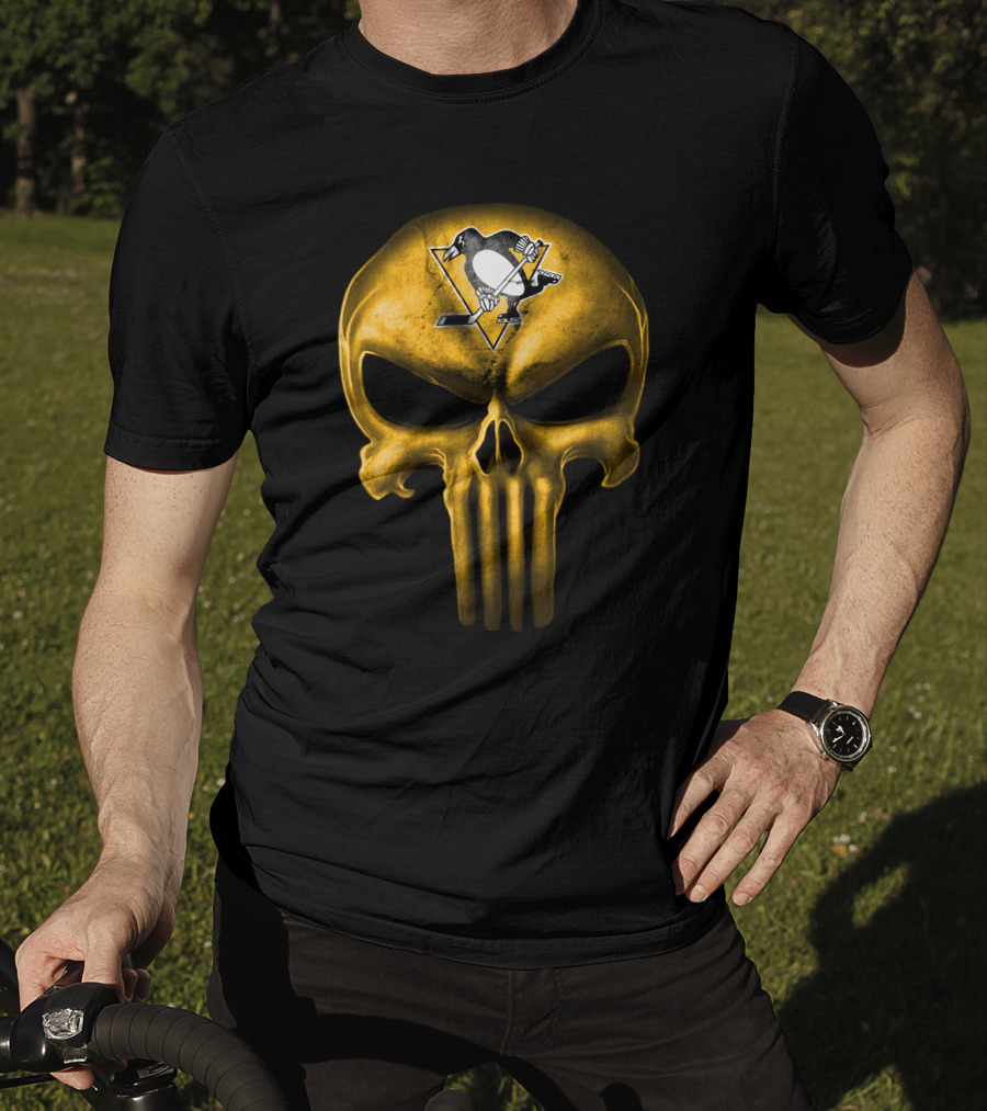 Pittsburgh Penguins Skull Punisher Mashup T-Shirt