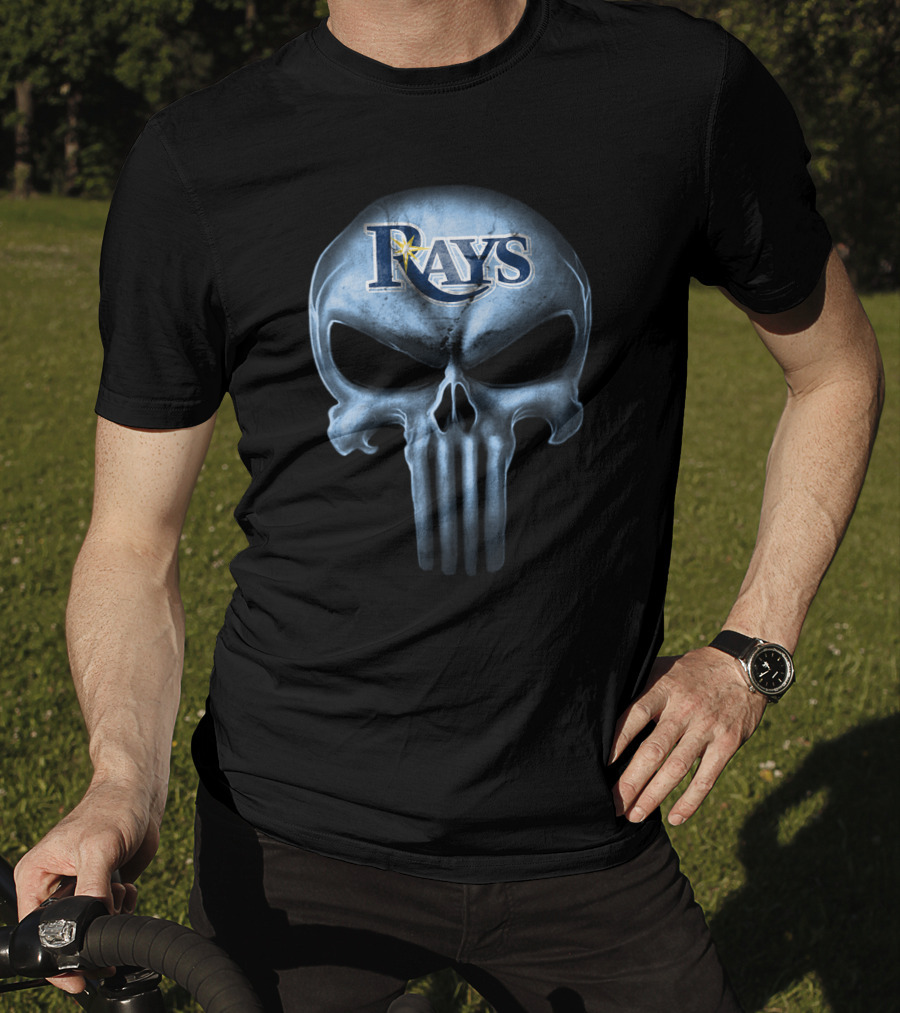 Tampa Bay Rays Skull Logo Fusion T-Shirt