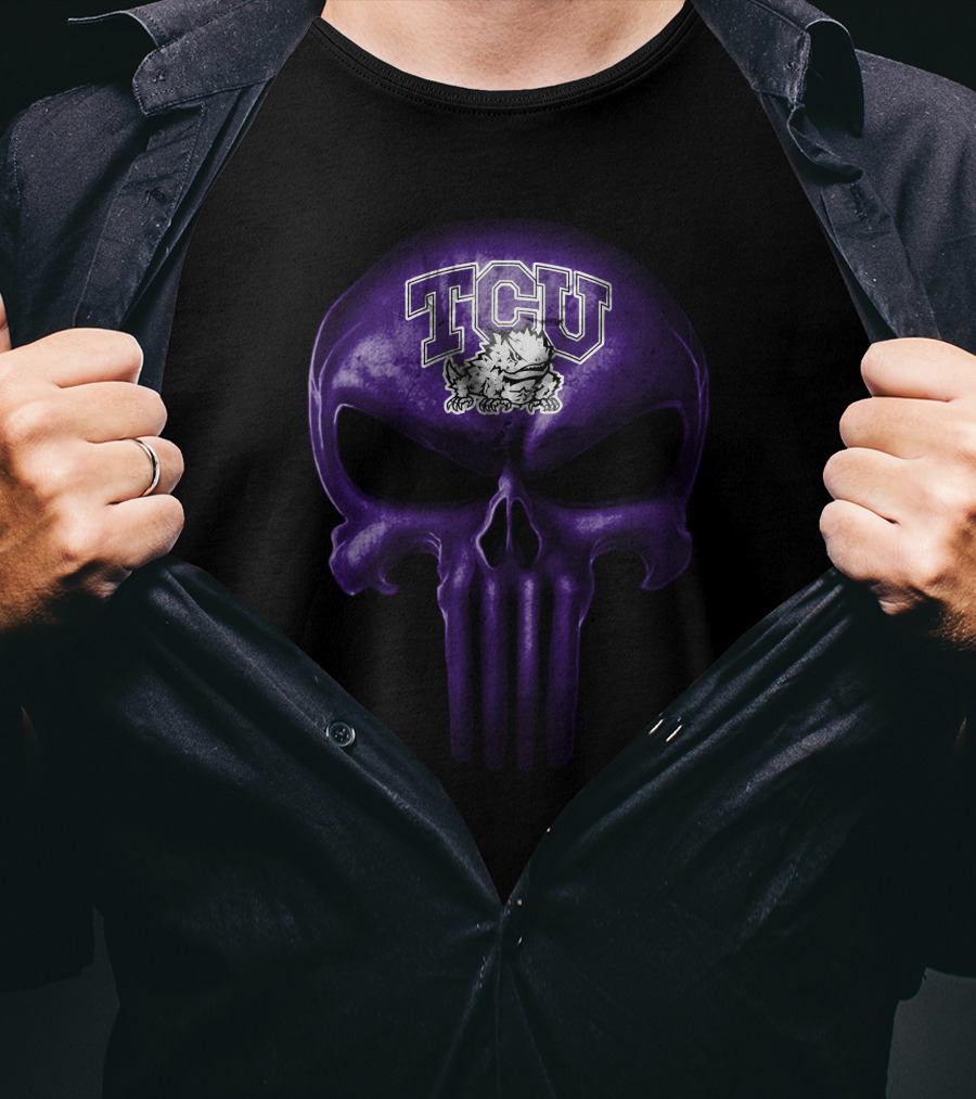 Tcu Horned Frogs Purple Skull T-Shirt