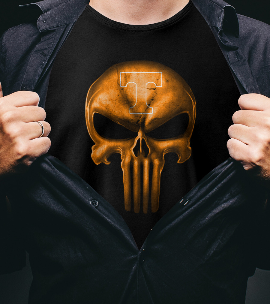 Tennessee Volunteers Skull Punisher Style T-Shirt