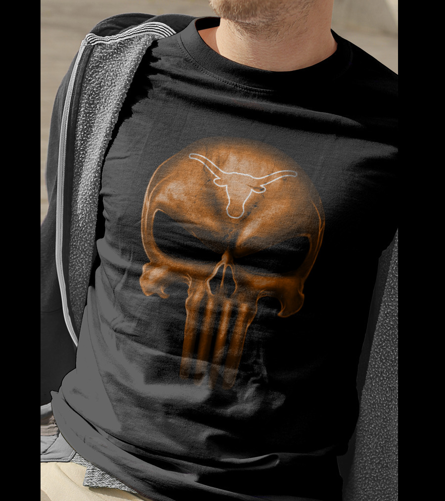 Texas Longhorns Punisher Skull T-Shirt