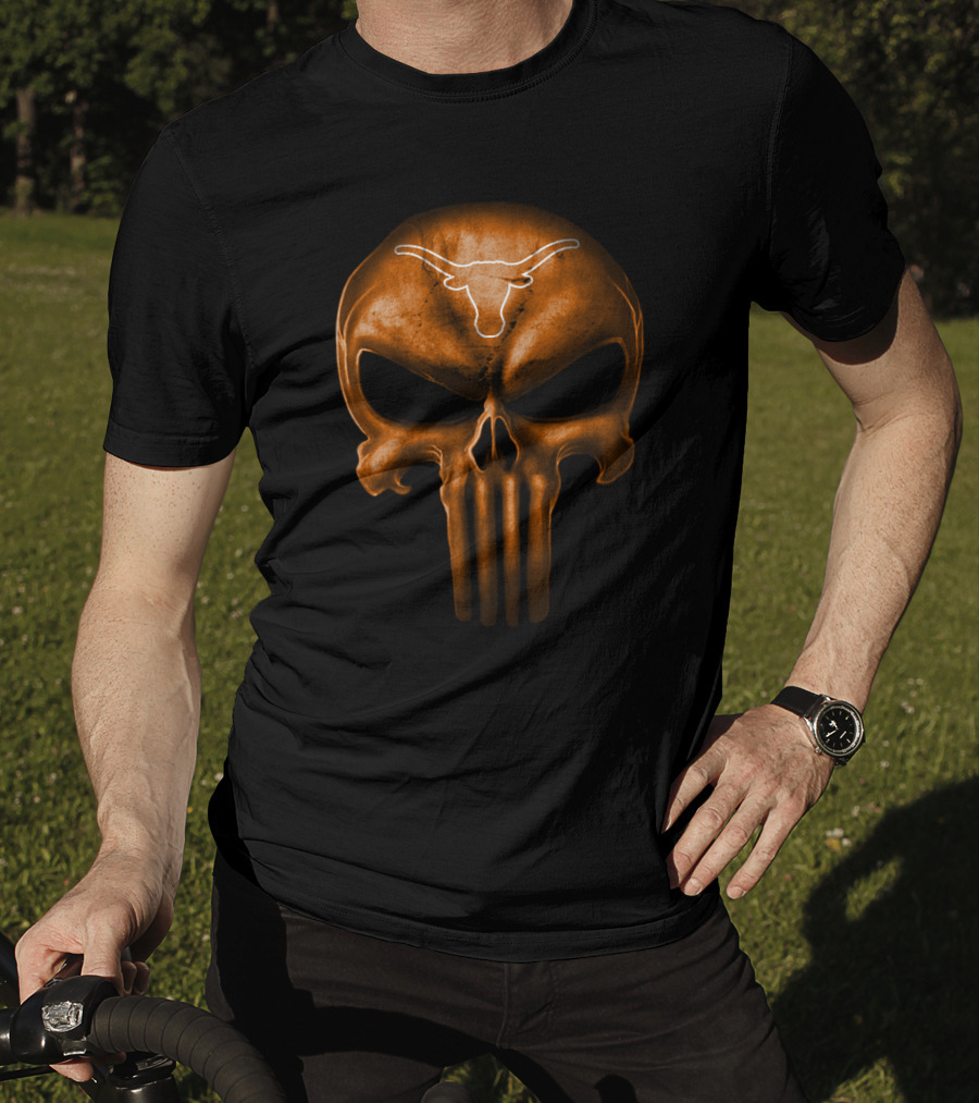 Texas Longhorns Punisher Skull T-Shirt
