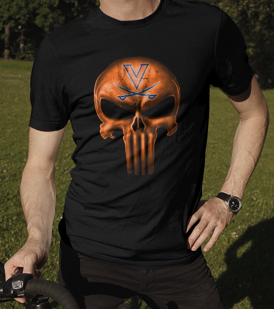 Virginia Cavaliers Skull Punisher T-Shirt