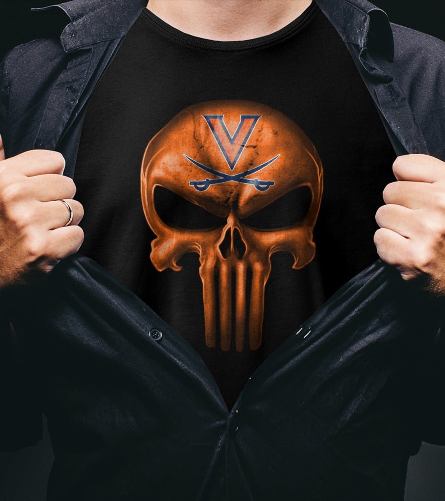 Virginia Cavaliers Skull Punisher T-Shirt