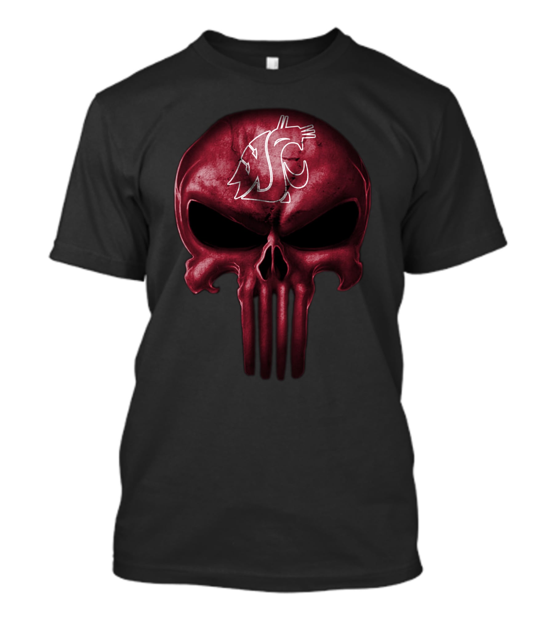 Washington State Cougars Crimson Skull T-Shirt