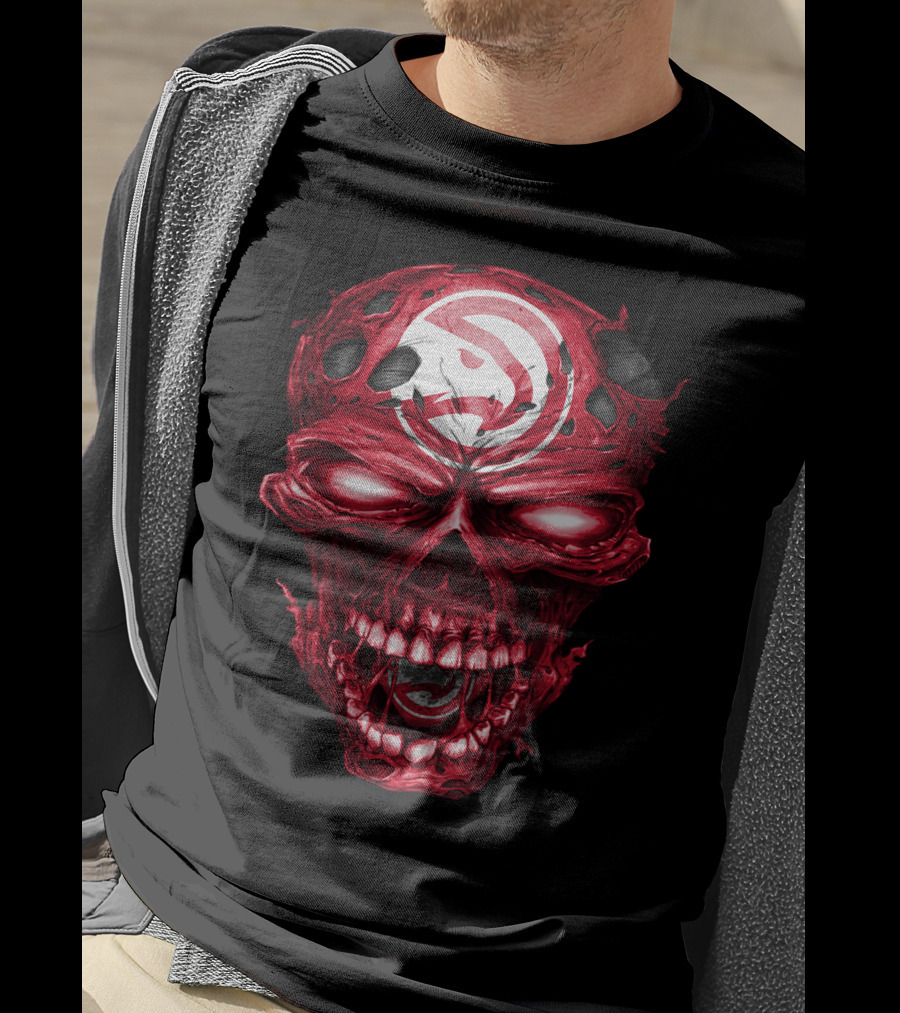 Atlanta Hawks Red Skull T-Shirt