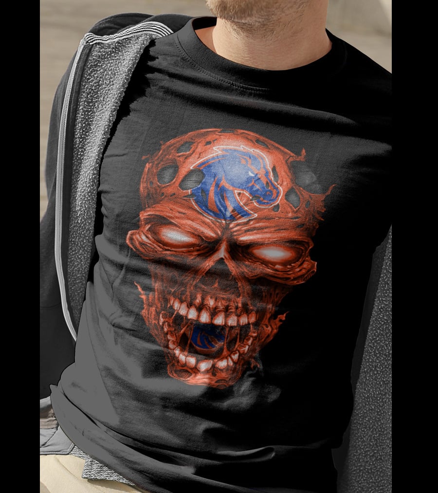 Boise State Broncos Fiery Skull T-Shirt