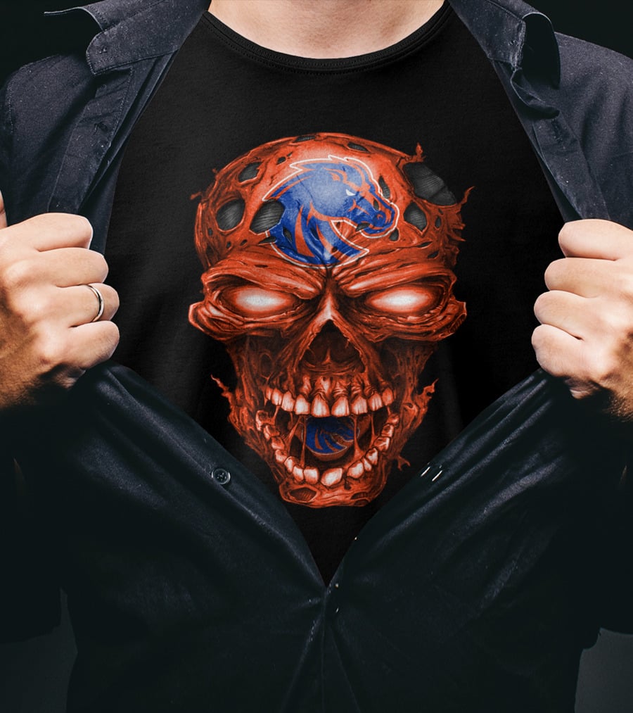 Boise State Broncos Fiery Skull T-Shirt