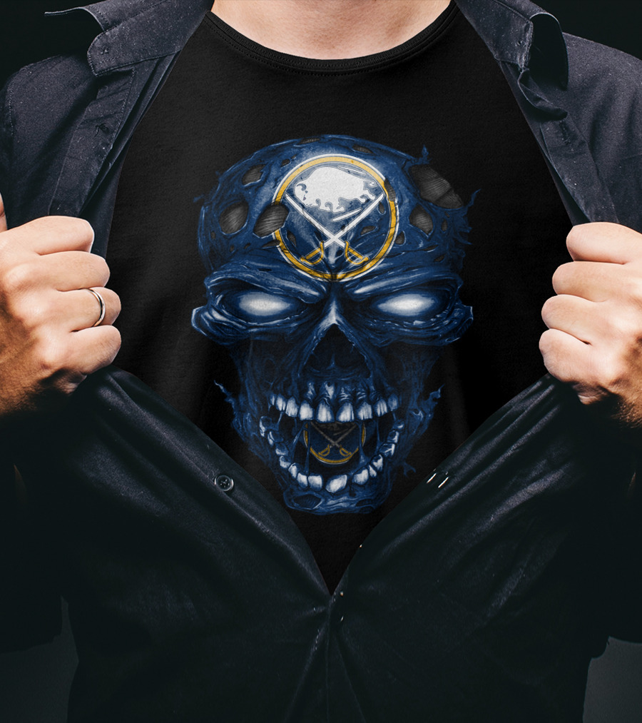Buffalo Sabres Skull Dark Grim T-Shirt