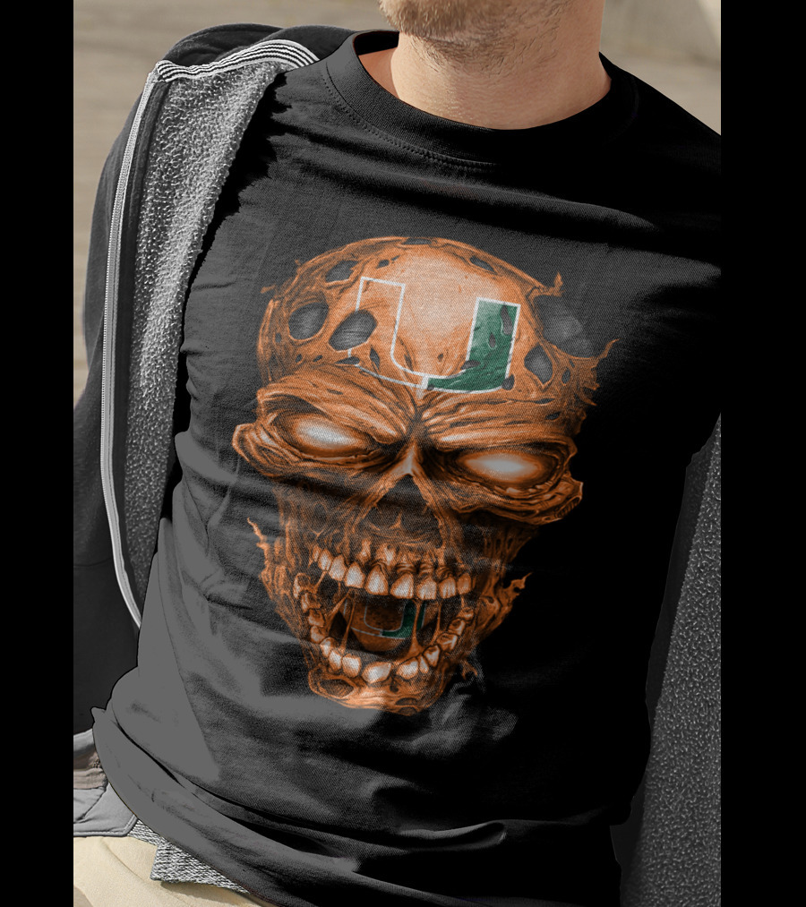 Miami Hurricanes Skull U T-Shirt