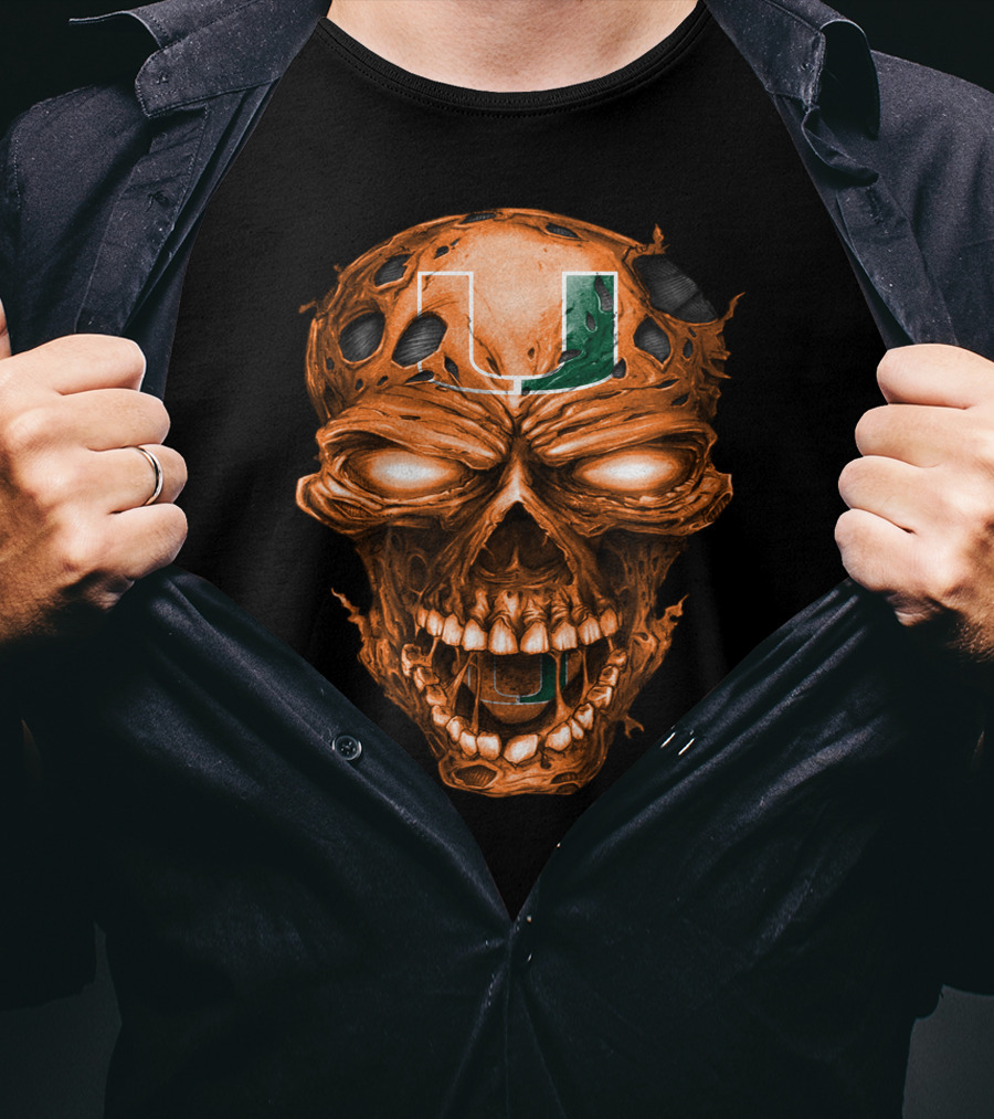 Miami Hurricanes Skull U T-Shirt