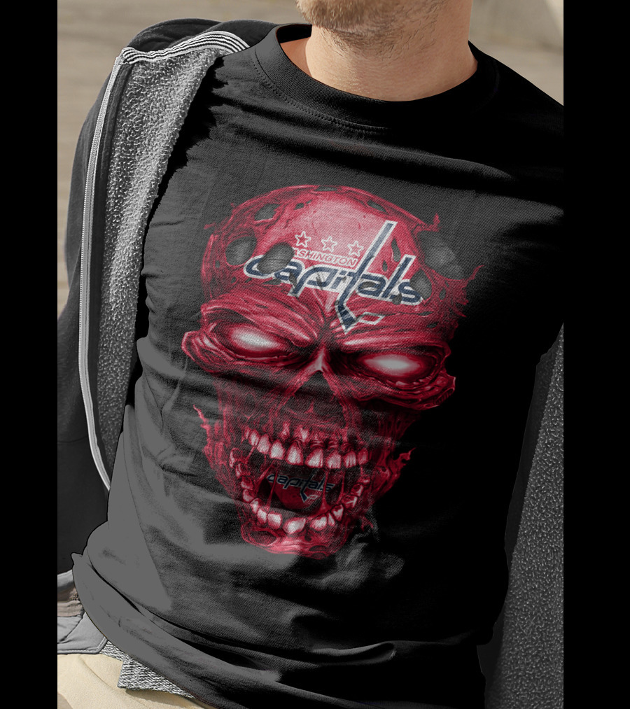 Washington Capitals Skull Logo Hockey T-Shirt