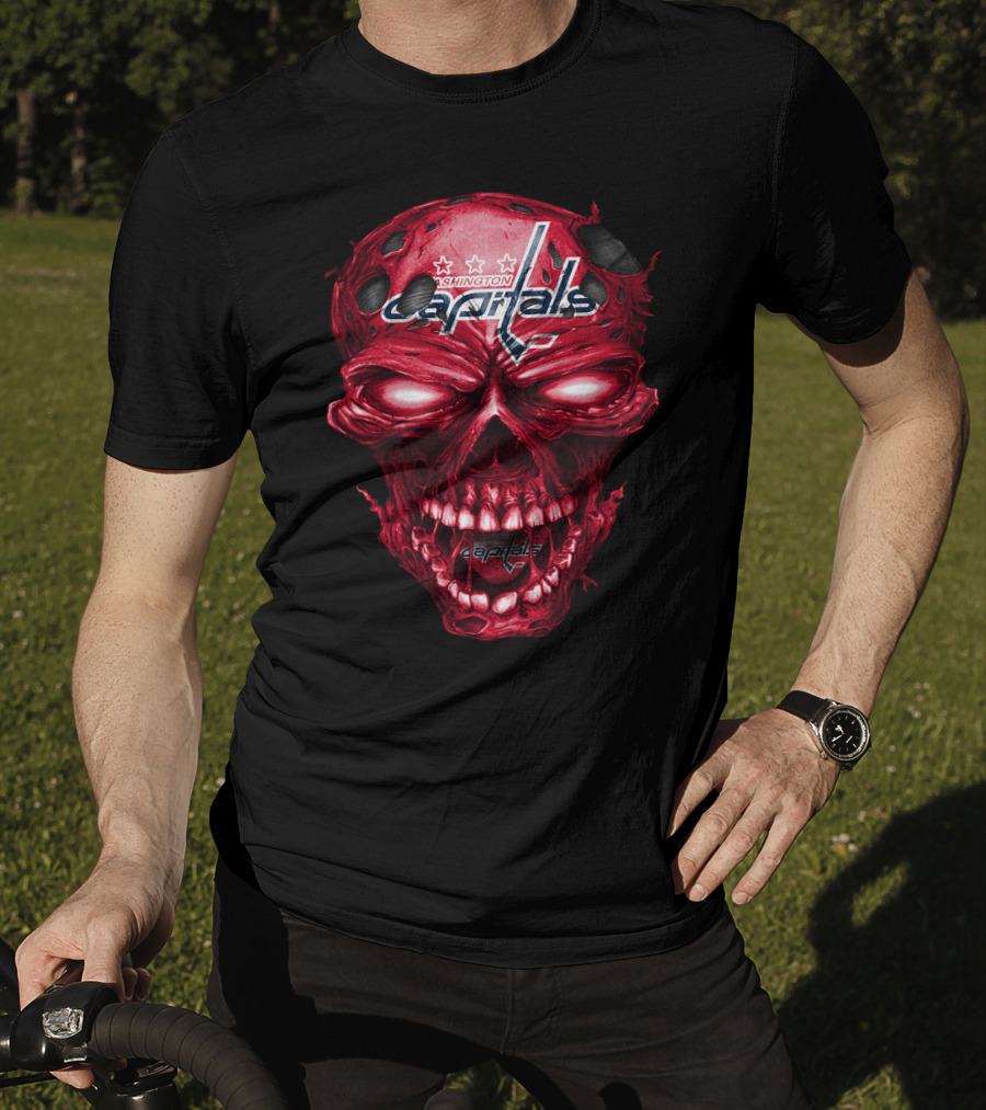 Washington Capitals Skull Logo Hockey T-Shirt