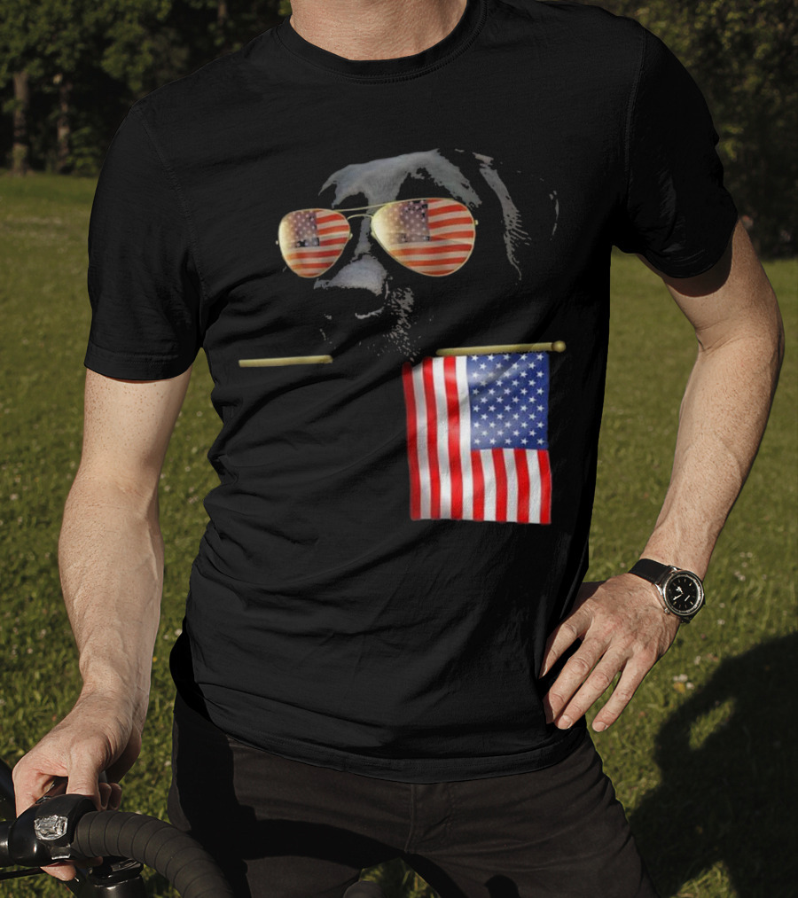 Patriotic Labrador With American Flag Shades Fourth Of July T-Shirt