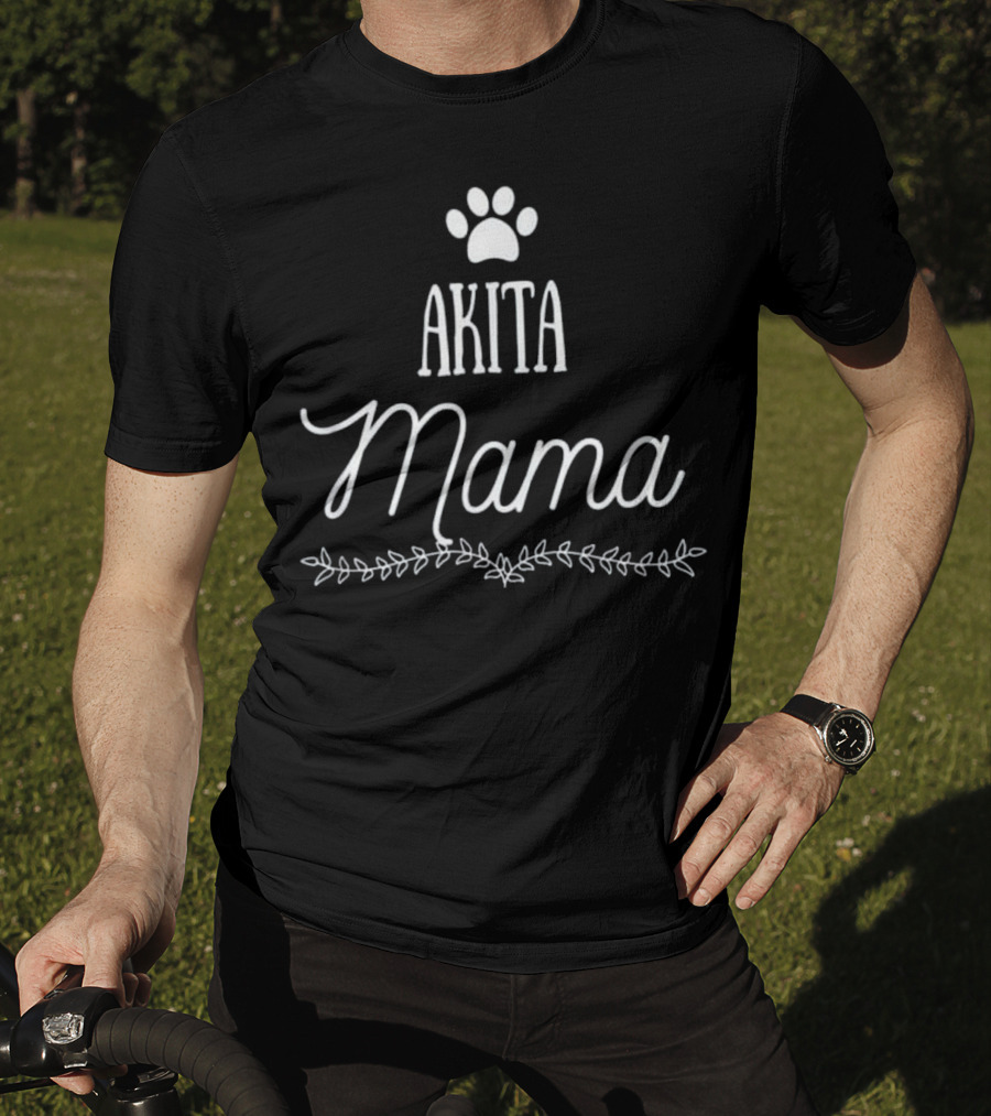 Akita Mama Mother's Day Paw Prints T-Shirt