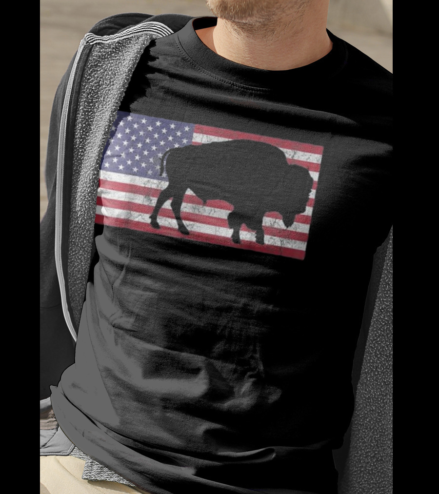 American Flag USA Buffalo Patriotic T-Shirt