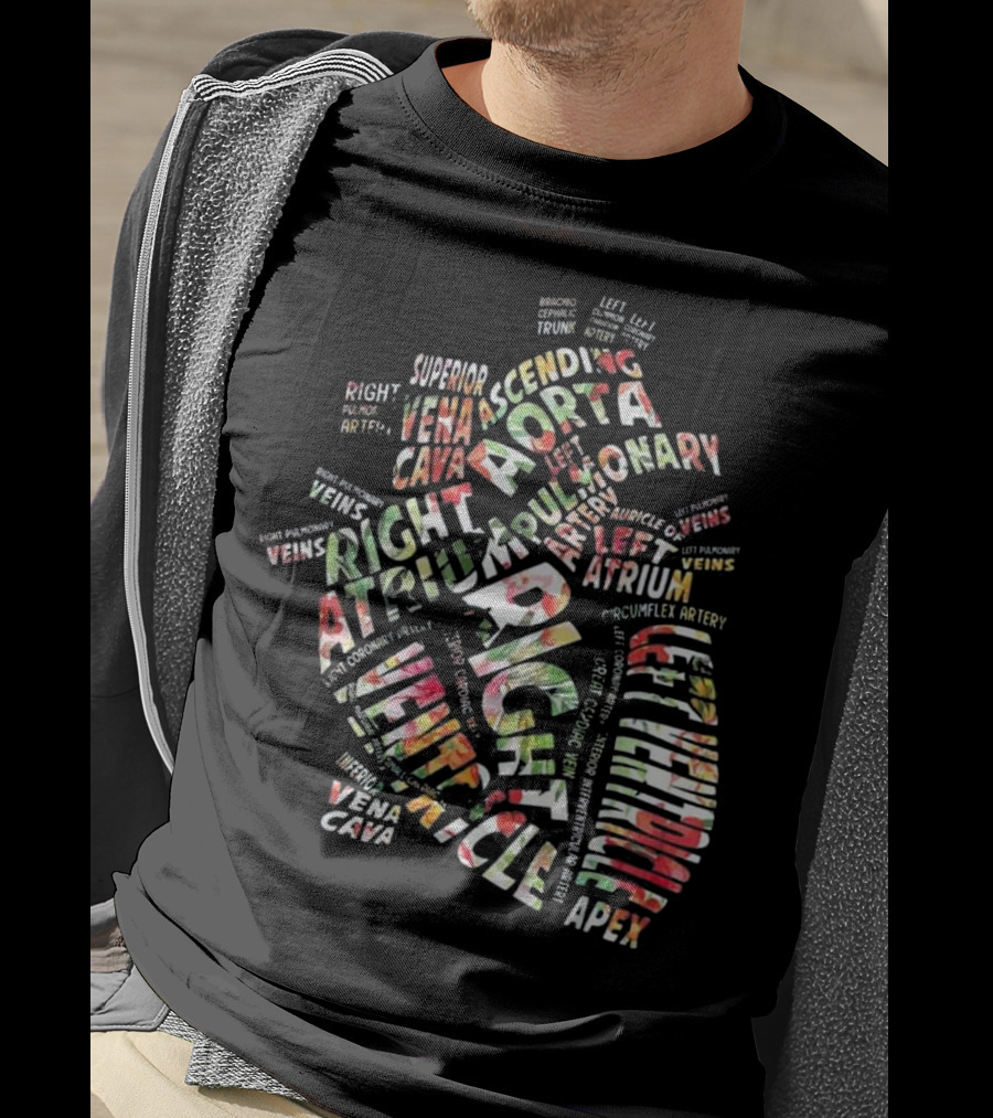 Anatomical Heart Right Ventricle Atrium Aorta Cardiac Nurse T-Shirt
