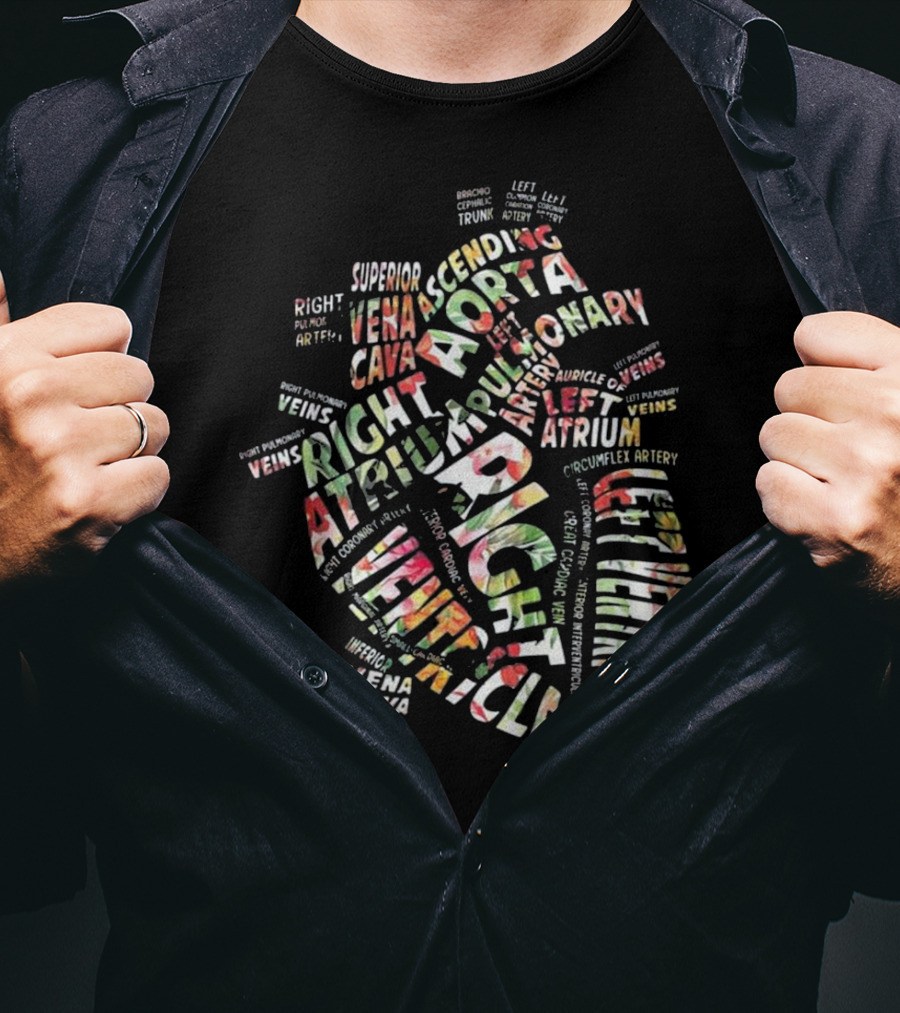 Anatomical Heart Right Ventricle Atrium Aorta Cardiac Nurse T-Shirt