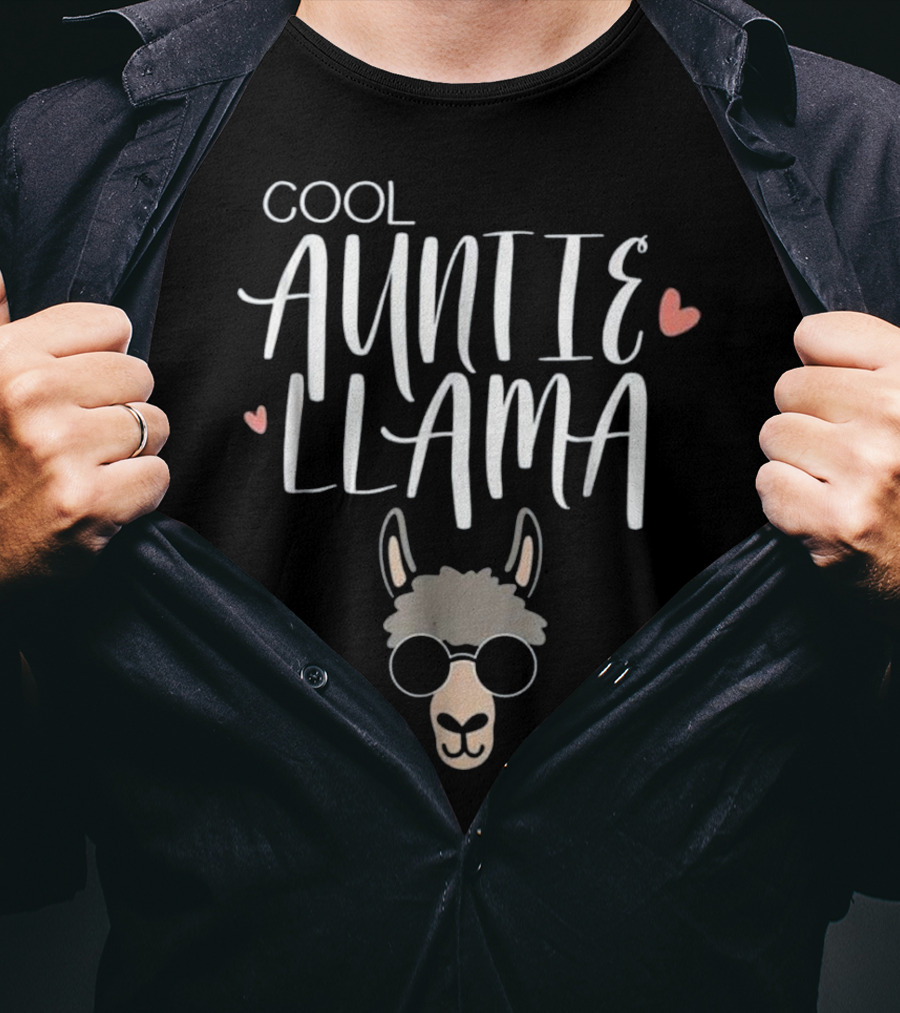 Cool Auntie Llama Funny Family T-Shirt