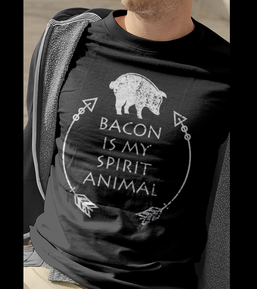 Bacon Is My Spirit Animal Pig With Arrows T-Shirt