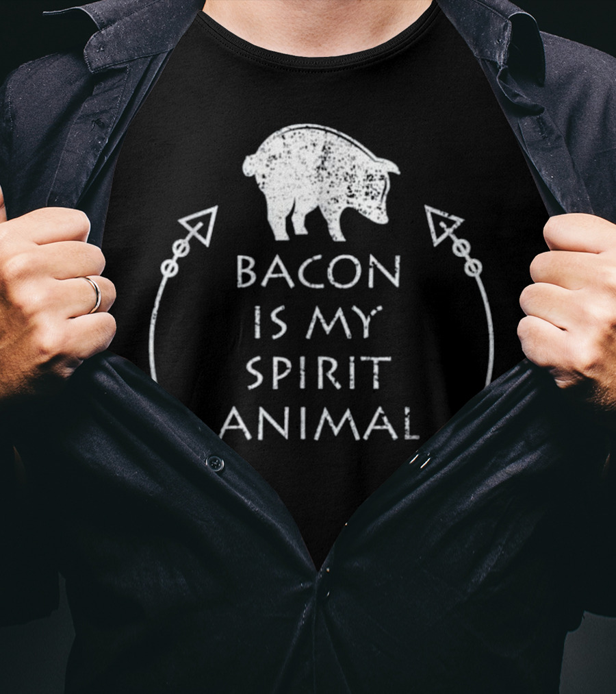 Bacon Is My Spirit Animal Pig With Arrows T-Shirt