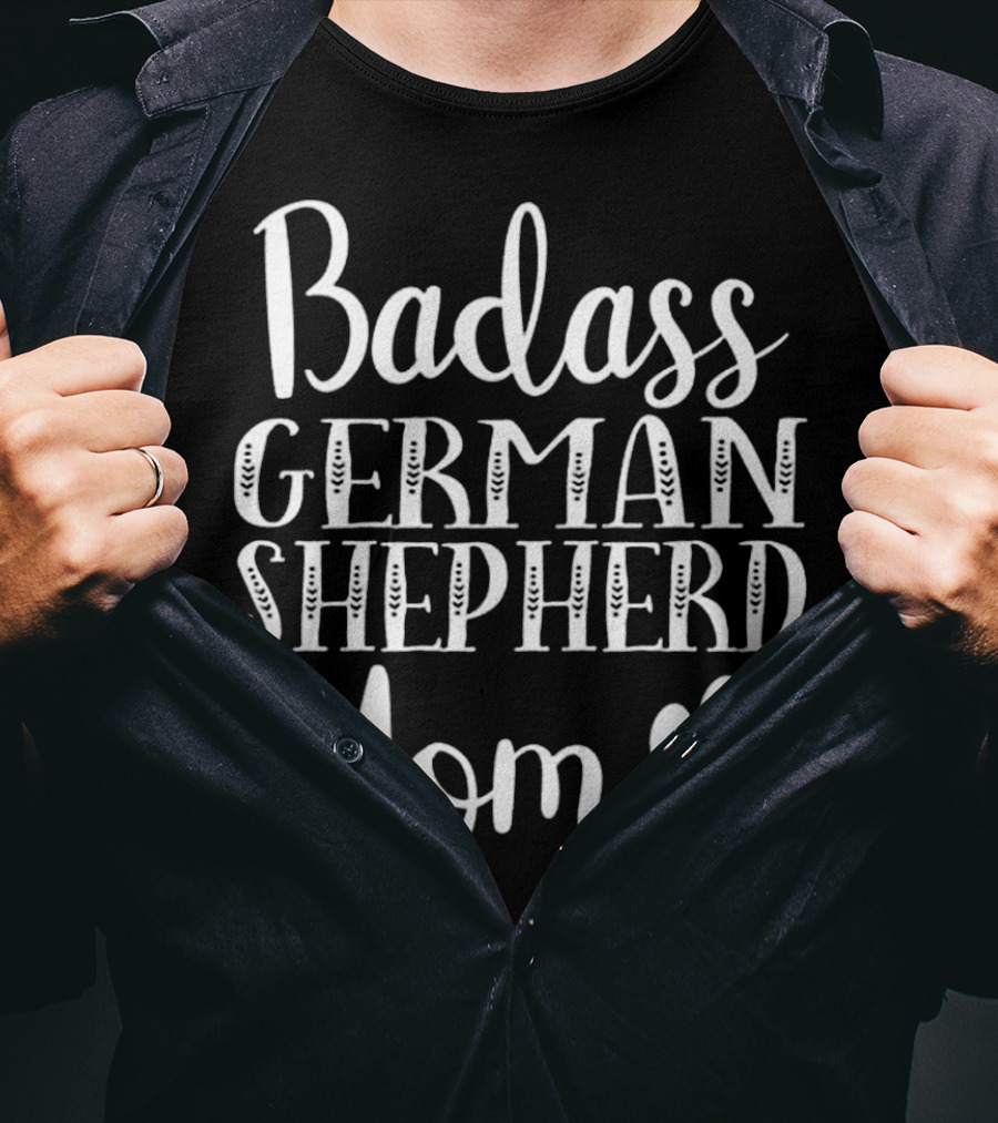 Badass German Shepherd Mom Paw Print Icon Funny Dog T-Shirt