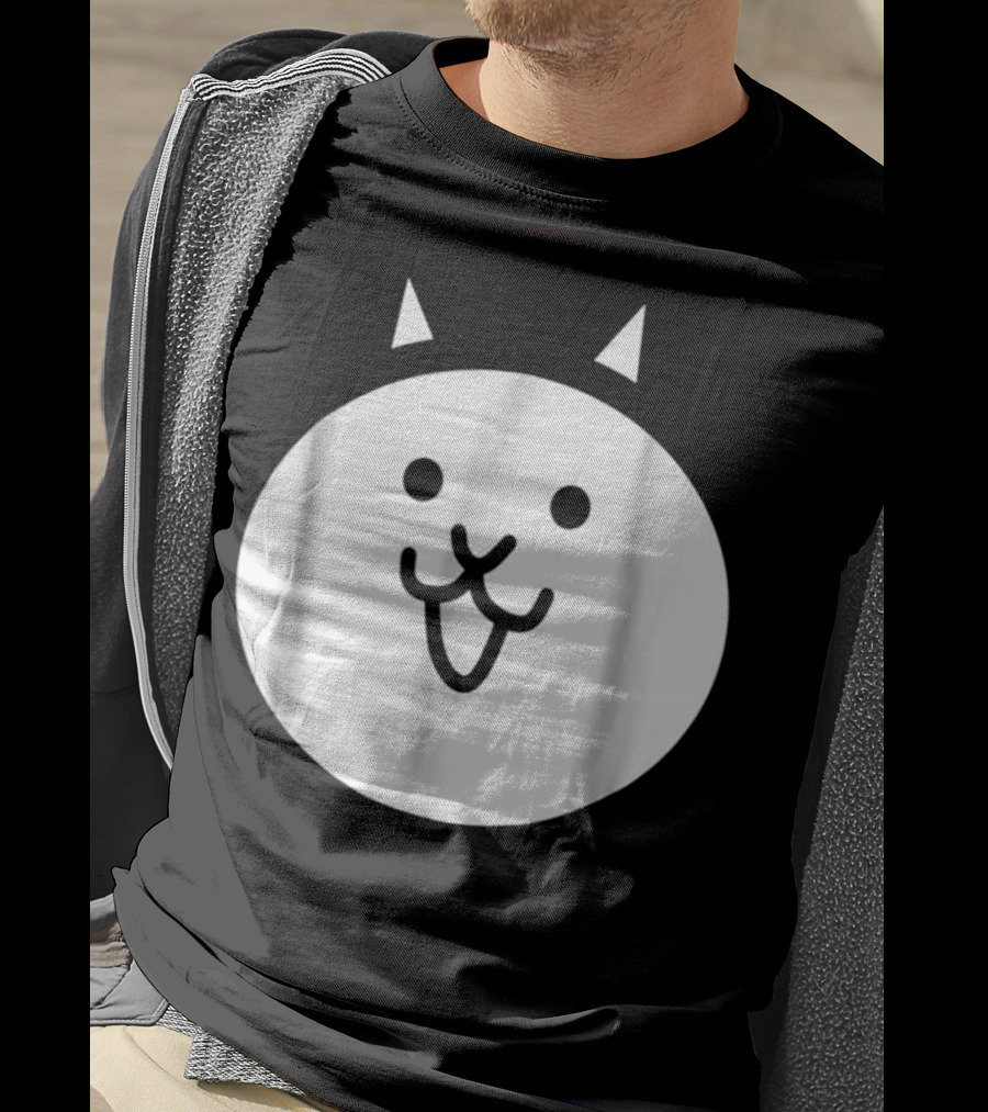 Battle Cat Meme Face Icon Cute Minimalist Circle T-Shirt