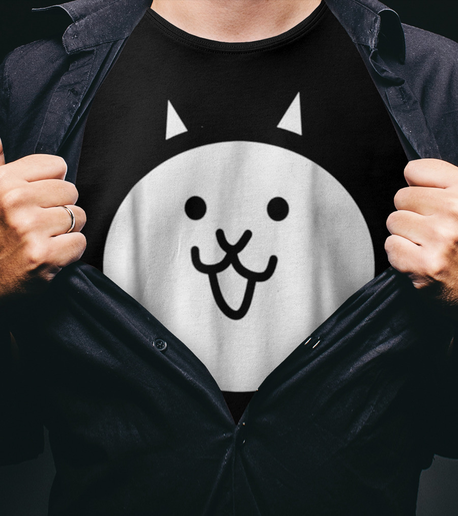 Battle Cat Meme Face Icon Cute Minimalist Circle T-Shirt