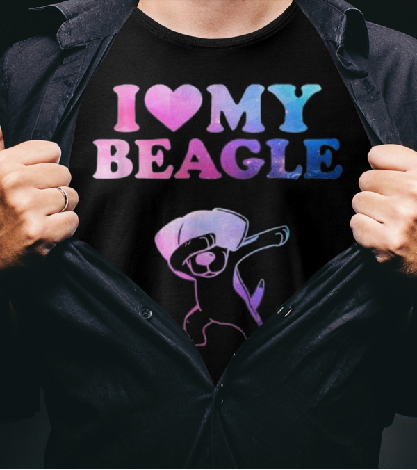 I Love My Beagle Dabbing Puppy T-Shirt