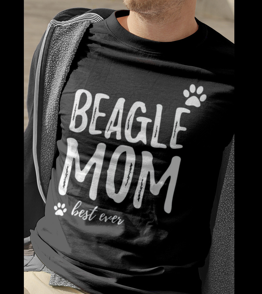 BEAGLE MOM Best Ever Paw Print Funny For Dog T-Shirt