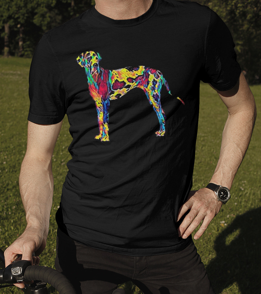 Big Dog Great Dane Colorful Psychedelic T-Shirt